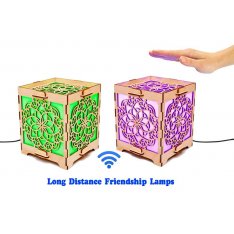 Set of 2 Touch Lamps Cube with Mandala