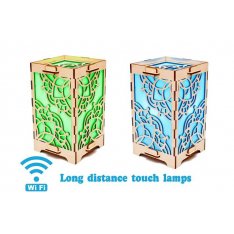 Set of 2 Touch Lamps Rectangle with Mandala